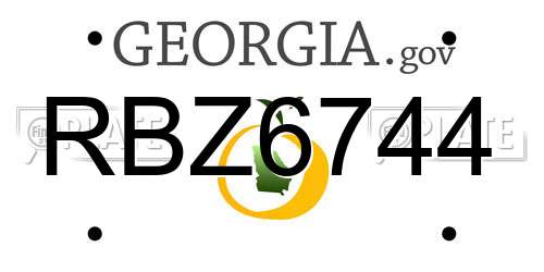 RBZ6744 Georgia License Plate