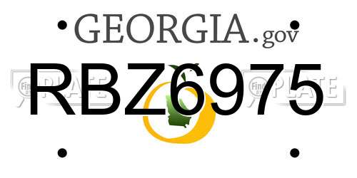 RBZ6975 Georgia License Plate