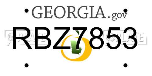 RBZ7853 Georgia License Plate
