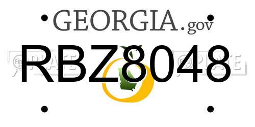 RBZ8048 Georgia License Plate