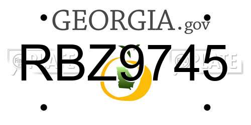 RBZ9745 Georgia License Plate