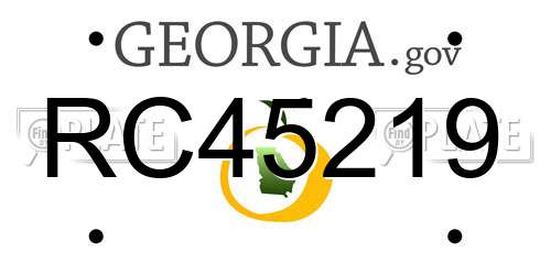 RC45219 Georgia License Plate