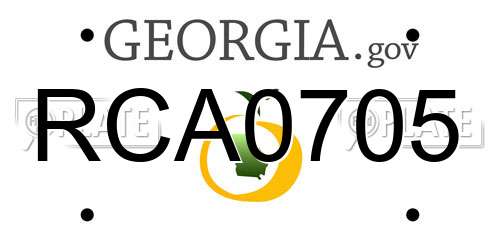 RCA0705 Georgia License Plate