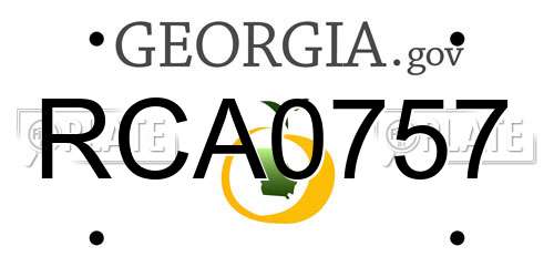 RCA0757 Georgia License Plate