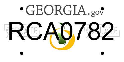 RCA0782 Georgia License Plate