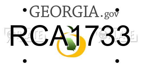 RCA1733 Georgia License Plate