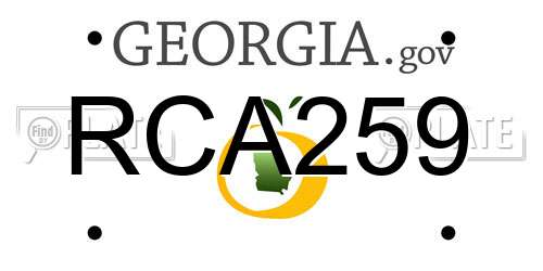 RCA259 Georgia License Plate