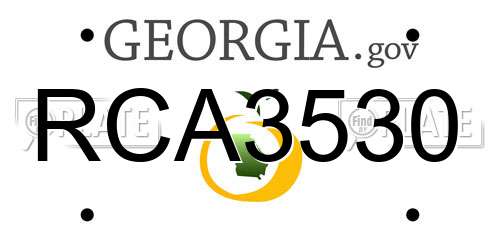 RCA3530 Georgia License Plate