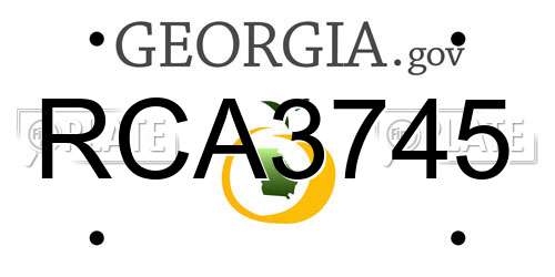 RCA3745 Georgia License Plate
