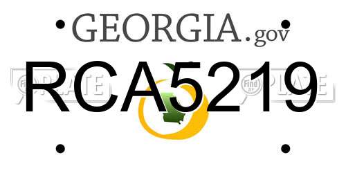 RCA5219 Georgia License Plate