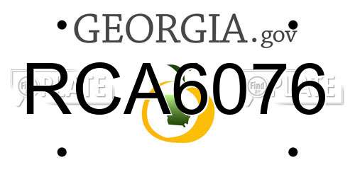 RCA6076 Georgia License Plate