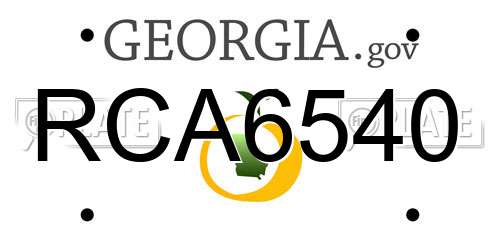 RCA6540 Georgia License Plate