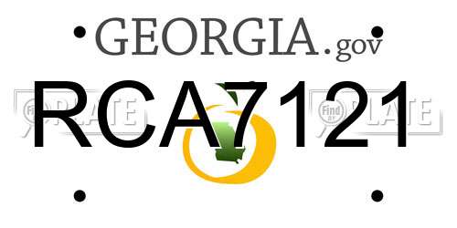 RCA7121 Georgia License Plate