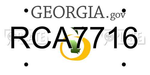 RCA7716 Georgia License Plate