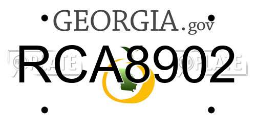 RCA8902 Georgia License Plate