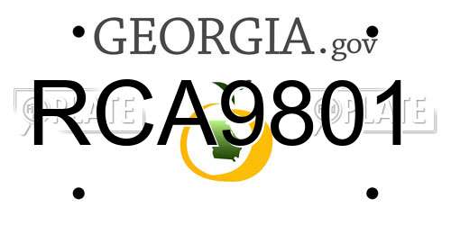 RCA9801 Georgia License Plate