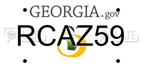 RCAZ59 Georgia License Plate