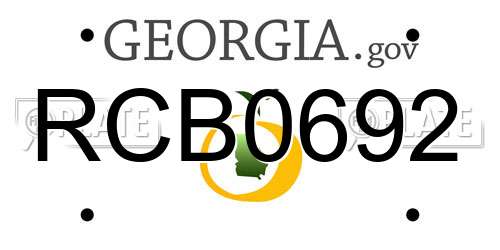 RCB0692 Georgia License Plate