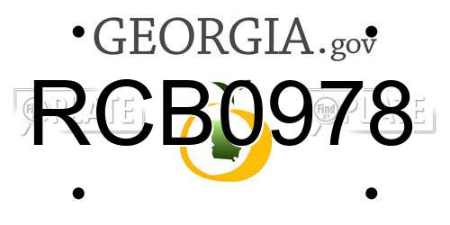 RCB0978 Georgia License Plate