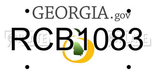 RCB1083 Georgia License Plate