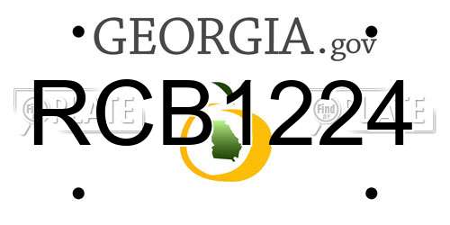 RCB1224 Georgia License Plate
