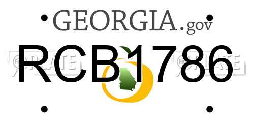 RCB1786 Georgia License Plate