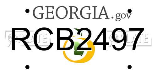 RCB2497 Georgia License Plate
