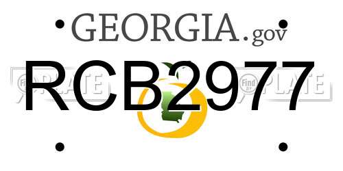 RCB2977 Georgia License Plate