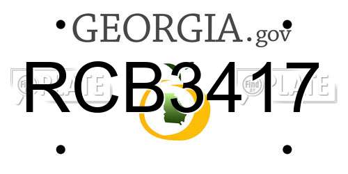 RCB3417 Georgia License Plate