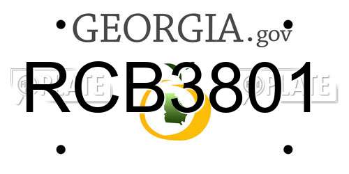 RCB3801 Georgia License Plate