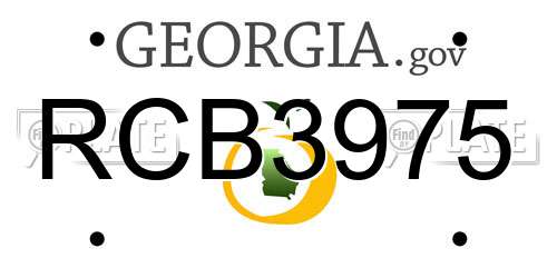 RCB3975 Georgia License Plate