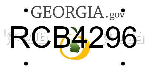 RCB4296 Georgia License Plate