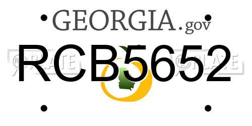 RCB5652 Georgia License Plate