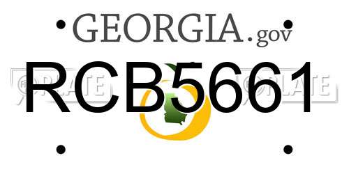 RCB5661 Georgia License Plate
