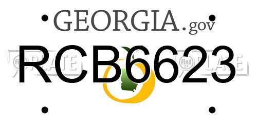 RCB6623 Georgia License Plate