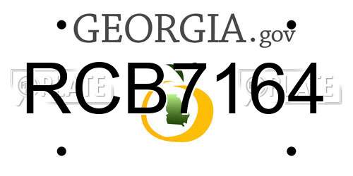 RCB7164 Georgia License Plate