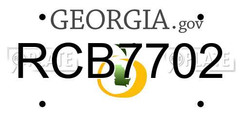 RCB7702 Georgia License Plate
