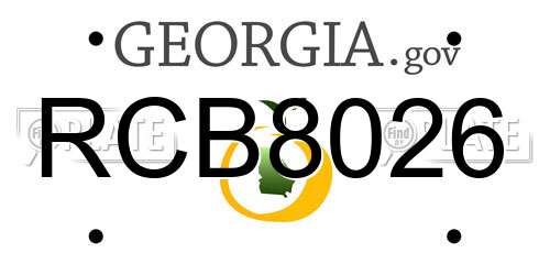 RCB8026 Georgia License Plate