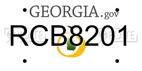 RCB8201 Georgia License Plate