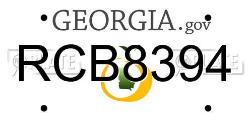 RCB8394 Georgia License Plate