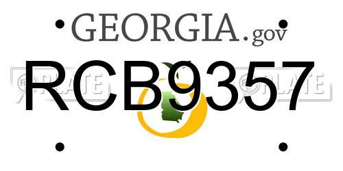 RCB9357 Georgia License Plate