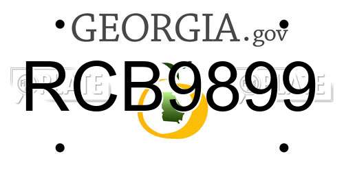 RCB9899 Georgia License Plate
