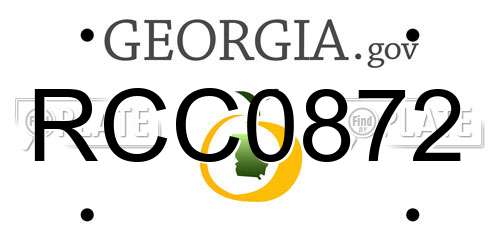 RCC0872 Georgia License Plate