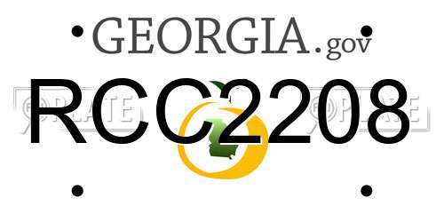 RCC2208 Georgia License Plate
