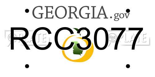 RCC3077 Georgia License Plate