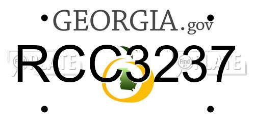 RCC3237 Georgia License Plate