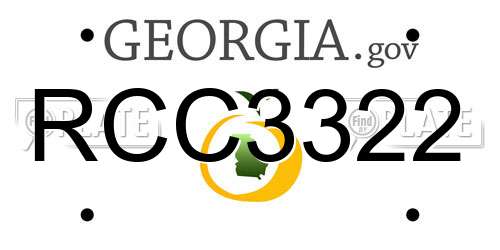 RCC3322 Georgia License Plate