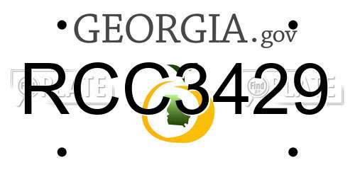 RCC3429 Georgia License Plate