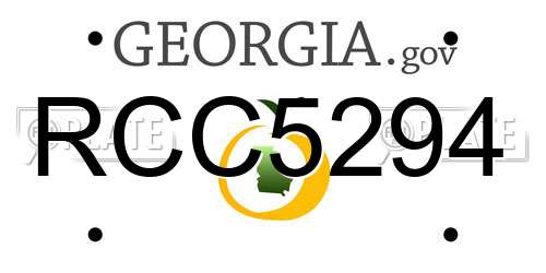 RCC5294 Georgia License Plate