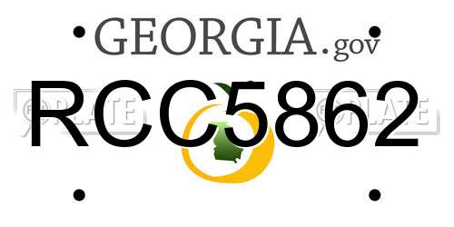 RCC5862 Georgia License Plate